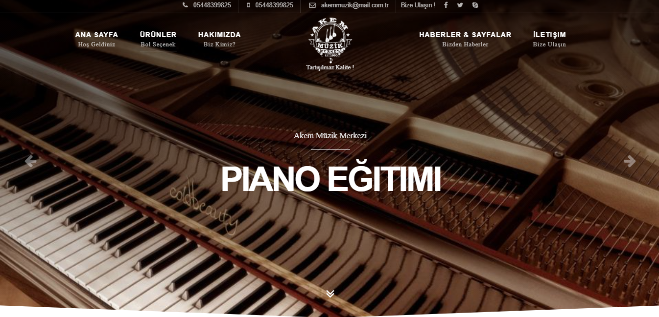 Akem Müzik Merkezi Kurumsal Web Sitesi