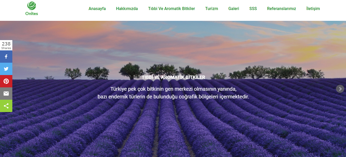 Onites Tarım Ürün Tanıtım Kurumsal Yazılım