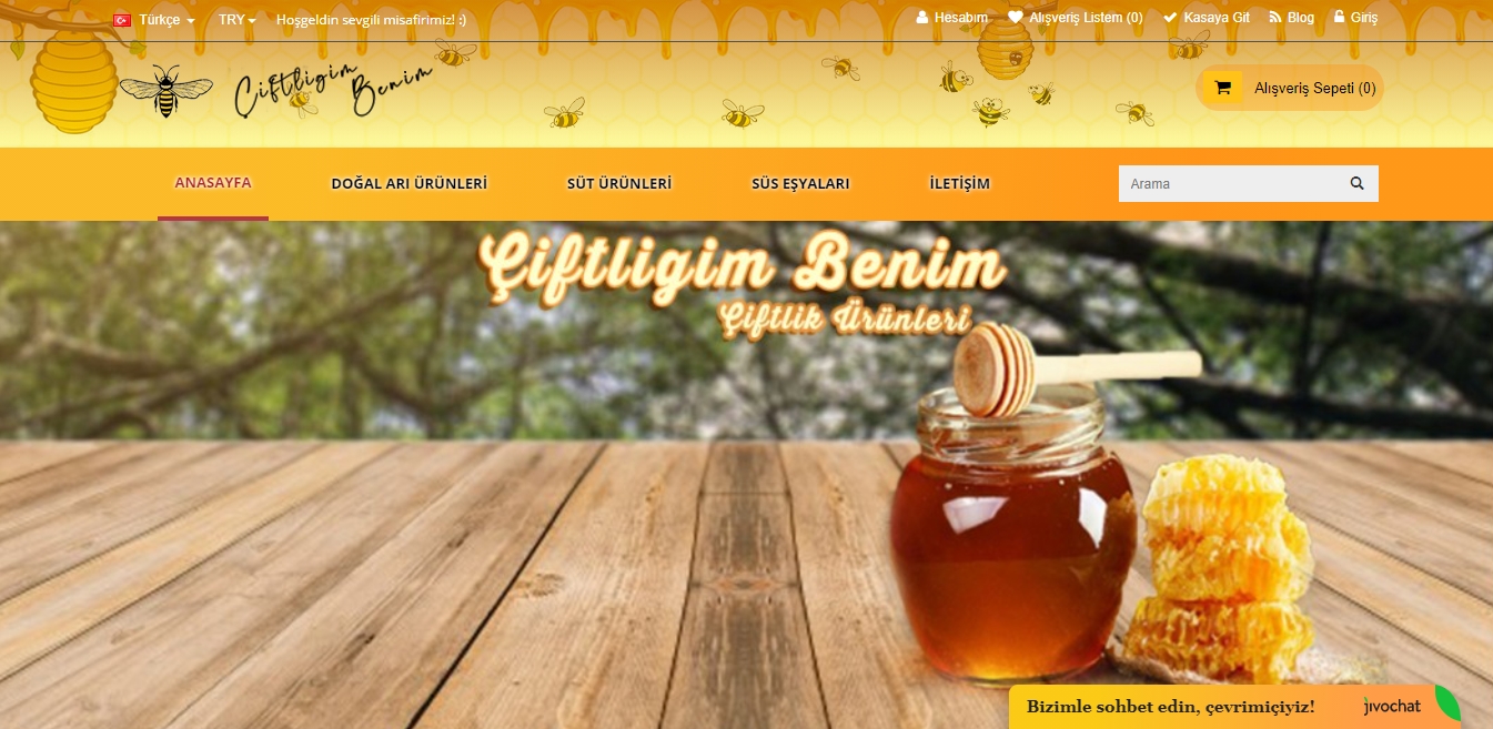 Çiftliğim Benim - Çiftlik Ürünleri E-Ticaret Web Sitesi